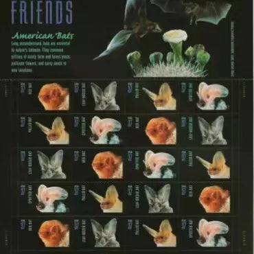 2002 Night Friends American Bats  First Class Postage Stamps