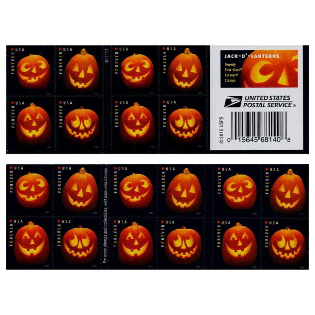 2016 Pumpkin Lantern  Forever First Class Postage Stamps