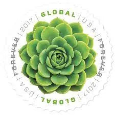 2017 Global Green Succulent  Forever First Class U.S Postage Stamps