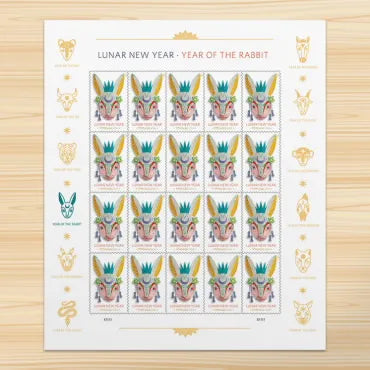 2023  Lunar New Year of the Rabbit Forever First Class Postage Stamps