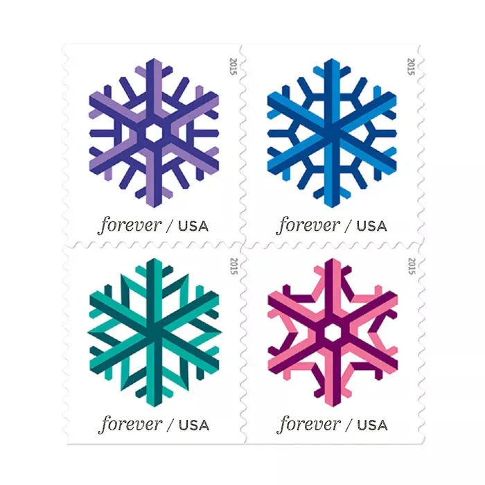 2015 Geometric Snowflake Forever First Class Postage Stamps